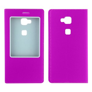 Nettech Huawei Ascend G8 Uyumlu Pencereli Kapaklı Kılıf (Pembe) VR-1709