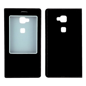 Nettech Huawei Ascend G8 Uyumlu Pencereli Kapaklı Kılıf (Siyah) VR-1711