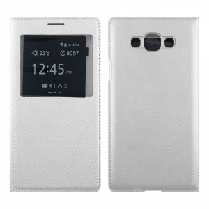 Nettech Samsung Galaxy E700 E7 2015 Uyumlu Rubber Seri Kapaklı Kılıf (Beyaz) VR-8935