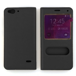 Nettech Turkcell T60 Uyumlu Pencereli Kapaklı Kılıf (Siyah) VR-9004