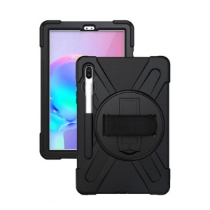 Nettech Samsung Galaxy Tab S6 (Wi-Fi) Sm-T860 Uyumlu Sport Seri Arka Koruma (Siyah) VR-20746