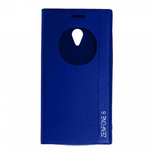 Nettech Asus Zenfone 6 A600Cg Uyumlu Pencereli Kapaklı Kılıf (Lacivert) VR-8267