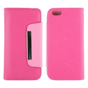 Nettech Apple iPhone 5S Uyumlu Cüzdan Kapaklı Kılıf (Pembe) VR-14821