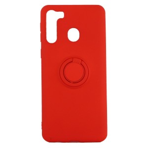 Nettech Samsung Galaxy A21 Uyumlu Viktor Yüzüklü Arka Koruma Kılıf (Kırmızı) VR-21239
