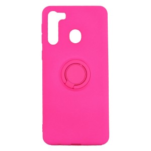 Nettech Samsung Galaxy A21 Uyumlu Viktor Yüzüklü Arka Koruma Kılıf (Pembe) VR-21243