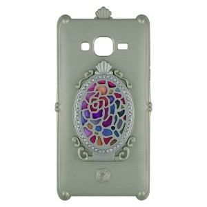 Nettech Samsung Galaxy J500 J5 Uyumlu Taşlı Seri Arka Koruma Kılıf (Gri) NT-10222