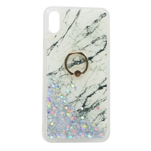 Nettech Apple iPhone XS Max Uyumlu Mermer Desenli Arka Koruma Kılıf (Gri) NT-79022