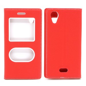 Nettech Casper Via V3 Uyumlu Pencereli Kapaklı Kılıf (Kırmızı) VR-7041