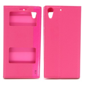 Nettech HTC Desire 728 Uyumlu Pencereli Kapaklı Kılıf (Pembe) VR-1969