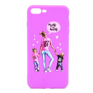 Nettech Apple iPhone 7 Plus Uyumlu Animal/Kahraman Seri Arka Koruma Kılıf (Mor) NT-80016