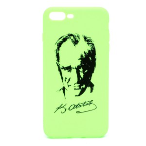 Nettech Apple iPhone 7 Plus Uyumlu Animal/Kahraman Seri Arka Koruma Kılıf (Açık Yeşil) NT-80014