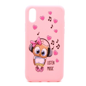 Nettech Apple iPhone X Uyumlu Animal/Kahraman Seri Arka Koruma Kılıf (Pembe) NT-79993