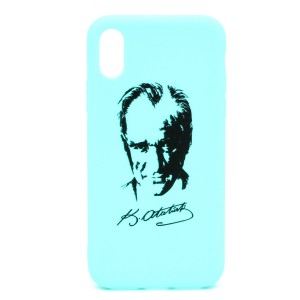 Nettech Apple iPhone X Uyumlu Animal/Kahraman Seri Arka Koruma Kılıf (Turkuaz) NT-79998