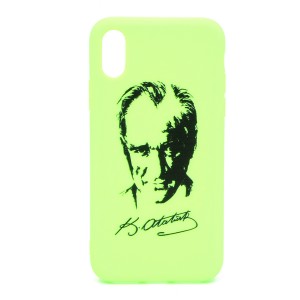 Nettech Apple iPhone X Uyumlu Animal/Kahraman Seri Arka Koruma Kılıf (Açık Yeşil) NT-79996