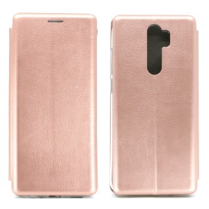 Nettech Xiaomi Redmi Note 8 Pro Uyumlu Lüx Seri Kapaklı Kılıf (Rose Gold) NT-79553