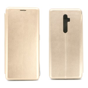 Nettech Oppo Reno 2Z Uyumlu Lüx Seri Kapaklı Kılıf (Gold) NT-79522