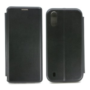 Nettech Samsung Galaxy A01 Uyumlu Lüx Seri Kapaklı Kılıf (Siyah) NT-79543
