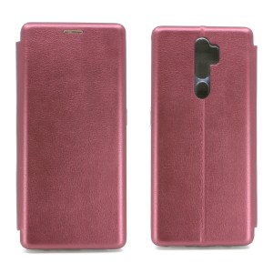 Nettech Oppo A5 2020 Uyumlu Lüx Seri Kapaklı Kılıf (Mürdüm) NT-79533