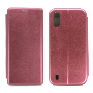 Nettech Samsung Galaxy A01 Uyumlu Lüx Seri Kapaklı Kılıf (Mürdüm) NT-79546