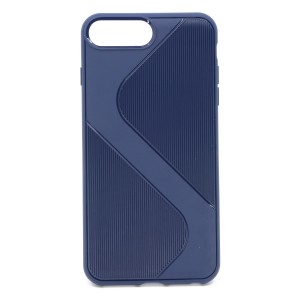 Nettech Apple iPhone 7 Plus Uyumlu Kendinden Desenli Arka Koruma Kılıf (Lacivert) NT-79735