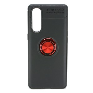 Nettech Oppo Reno 3 Pro Uyumlu Ravel Seri Arka Koruma Kılıf (Siyah-Kırmızı) NT-80170