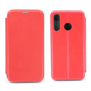 Nettech Huawei P30 Lite Uyumlu Lüx Seri Kapaklı Kılıf (Kırmızı) NT-79904