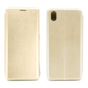Nettech Huawei Y5 2019 Uyumlu Lüx Seri Kapaklı Kılıf (Gold) NT-79876