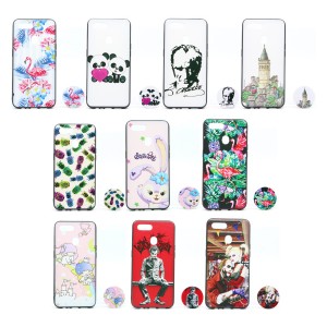 Nettech Oppo A5s Uyumlu NT-79690 Desenli Popsocket Seri Arka Koruma Kılıf (Çeşitli Desen) NT-79690