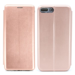 Nettech Apple iPhone 7 Plus Uyumlu Lüx Seri Kapaklı Kılıf (Rose Gold) NT-79888
