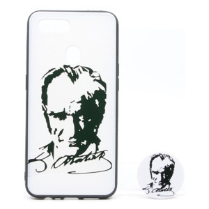 Nettech Oppo A5s Uyumlu NT-79690 Desenli Popsocket Seri Arka Koruma Kılıf (Çeşitli Desen) NT-79690