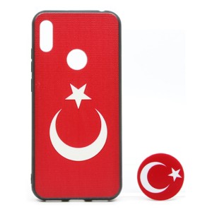 Nettech Huawei Y6 2019 Uyumlu Desenli Popsocket Seri Arka Koruma Kılıf (Çeşitli Desen) VR-20257