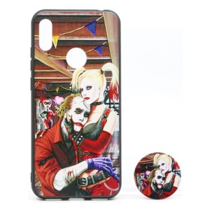Nettech Huawei Y6 2019 Uyumlu Desenli Popsocket Seri Arka Koruma Kılıf (Çeşitli Desen) VR-20257
