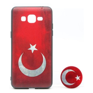 Nettech Samsung Galaxy G531 Grand Prime Uyumlu NT-79692 Desenli Popsocket Seri Arka Koruma Kılıf (Çeşitli Desen) NT-79692