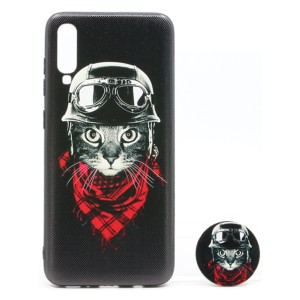 Nettech Samsung Galaxy A70 Uyumlu Desenli Popsocket Seri Arka Koruma Kılıf (Çeşitli Desen) VR-20255