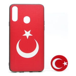 Nettech Samsung Galaxy A20S Uyumlu Desenli Popsocket Seri Arka Koruma Kılıf (Çeşitli Desen) NT-79743