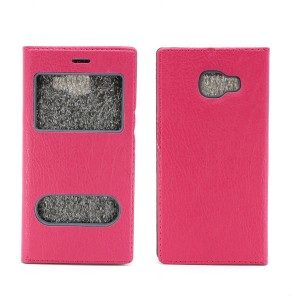 Nettech Samsung Galaxy A710 A7 2016 Uyumlu Kapaklı Kılıf Kapaklı Kılıf (Pembe) VR-1109