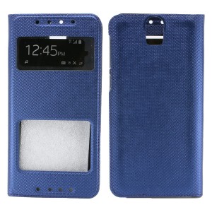Nettech HTC E9 Uyumlu Pencereli Kapaklı Kılıf (Lacivert) VR-8956