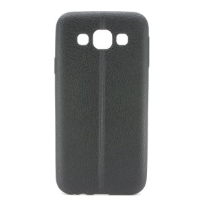 Nettech Samsung Galaxy E500 E5 2015 Uyumlu Dikişli Seri Arka Koruma Kılıf (Siyah) VR-8208