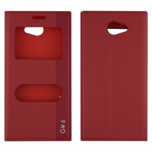 Nettech General Mobile GM6 Uyumlu Kapaklı Kılıf Kapaklı Kılıf (Kırmızı) VR-827