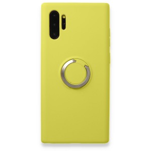 Nettech Samsung Galaxy Note 10 Plus Uyumlu Nano Ring Arka Koruma Kılıf (Sarı) NT-81893