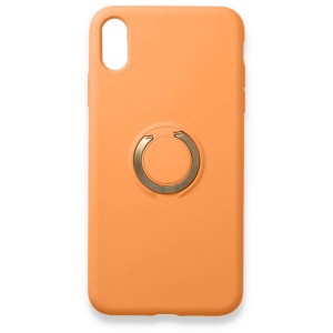 Nettech Apple iPhone XR Uyumlu Nano Ring Arka Koruma Kılıf (Turuncu) NT-81882