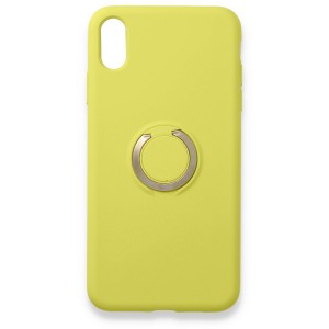Nettech Apple iPhone X Uyumlu Nano Ring Arka Koruma Kılıf (Sarı) NT-81875