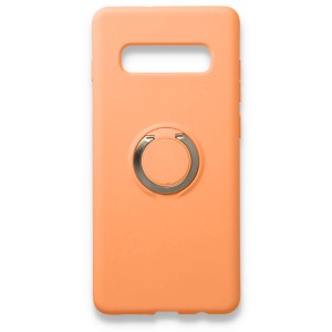Nettech Samsung Galaxy S10E Uyumlu Nano Ring Arka Koruma Kılıf (Turuncu) NT-81865