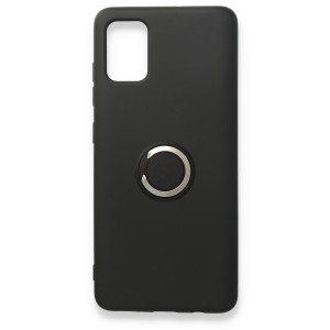 Nettech Samsung Galaxy A71 Uyumlu Nano Ring Arka Koruma Kılıf (Siyah) NT-81813