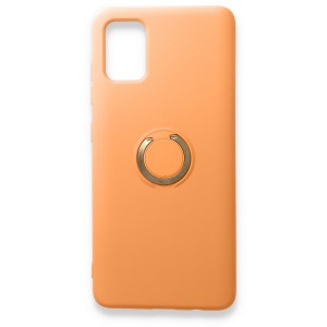 Nettech Samsung Galaxy A71 Uyumlu Nano Ring Arka Koruma Kılıf (Turuncu) NT-81811