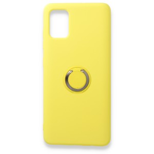 Nettech Samsung Galaxy A71 Uyumlu Nano Ring Arka Koruma Kılıf (Sarı) NT-81810