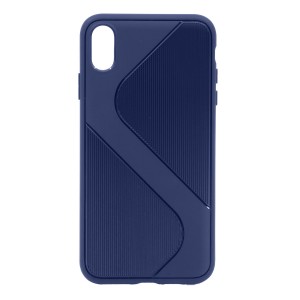 Nettech Apple iPhone XS Max Uyumlu Kendinden Desenli Arka Koruma Kılıf (Lacivert) NT-81785