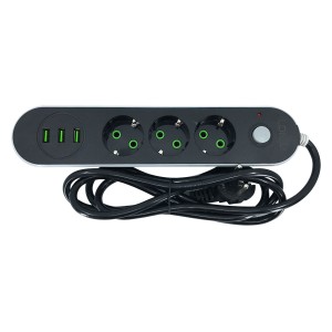 Paleon JN-3803 ,3 lü Priz+Çoklu Usb+Fiş Kablo 6200 mAh Şarj Aleti (Siyah) NT-81182