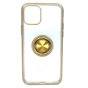 Nettech Apple iPhone 11 Pro Uyumlu Buzlu Yüzüklü Arka Koruma Kılıf (Gold) NT-81714