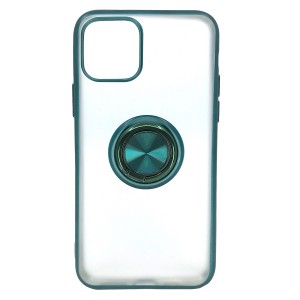 Nettech Apple iPhone 11 Pro Max Uyumlu Buzlu Yüzüklü Arka Koruma Kılıf (Yeşil) NT-81718